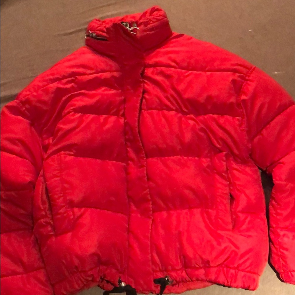 Red Zara Puffer Jacket